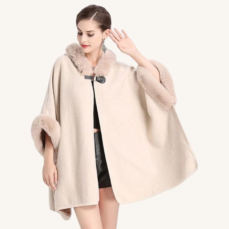 Cape Beige Femme Poncho Boh Me