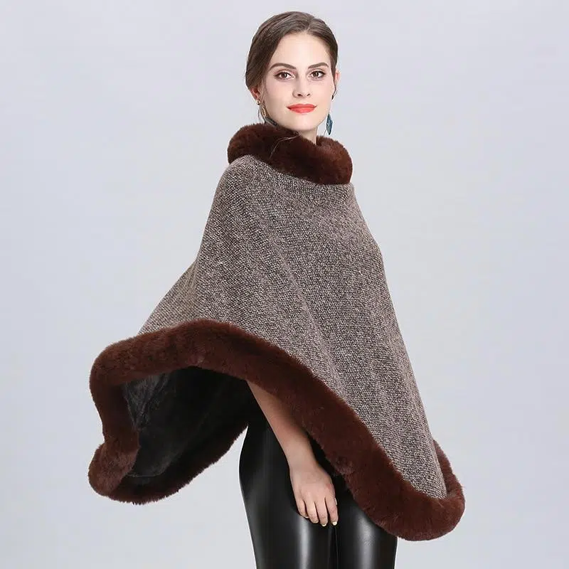 Poncho fourrure femme fashion