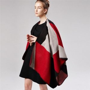 Poncho Femme Elégante Géométrie