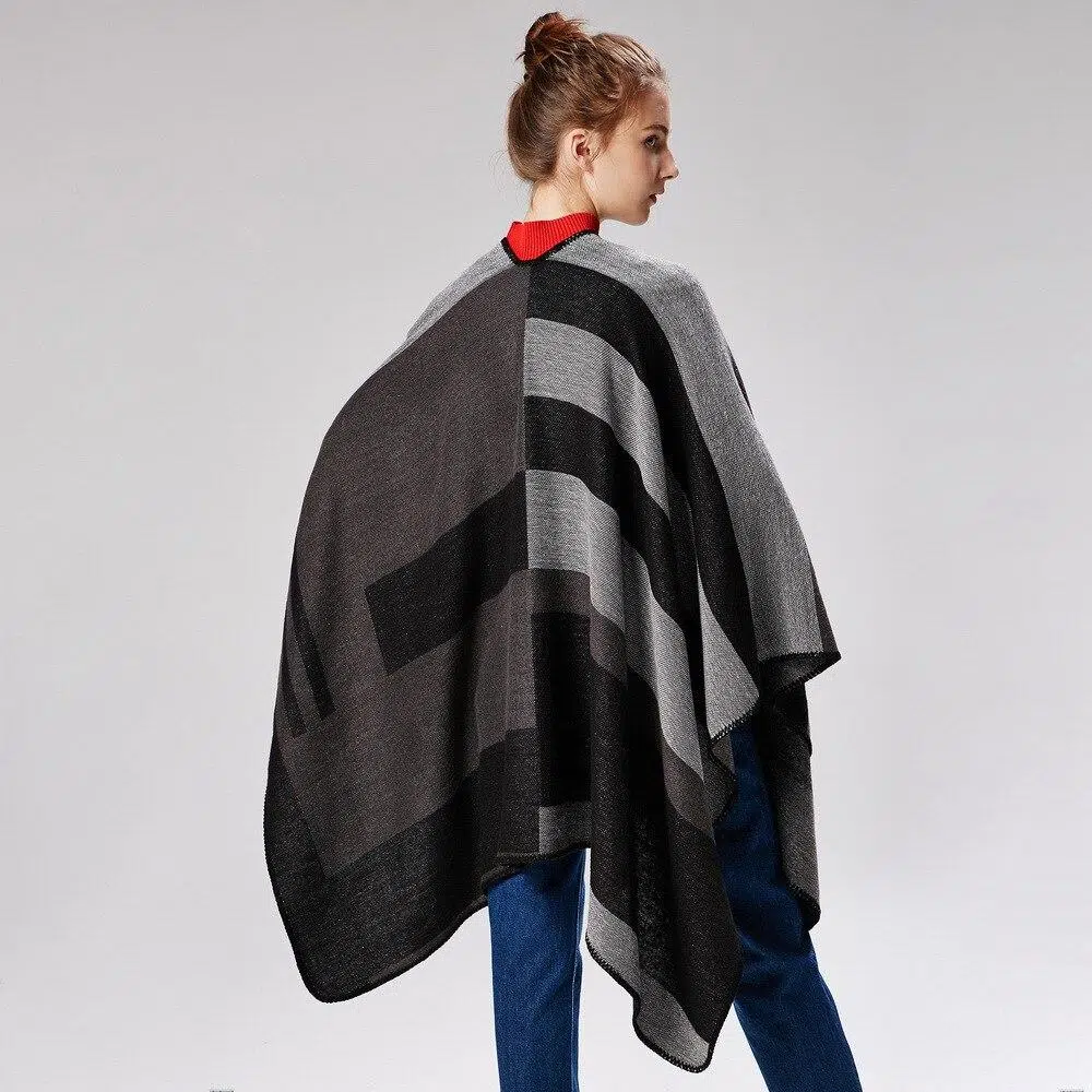 Fashion poncho femme gris