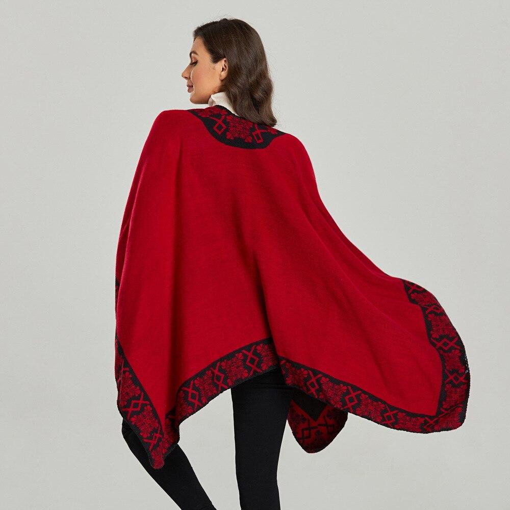 Poncho Femme Rouge - Chaud, élégant Et Pratique Pour L’hiver