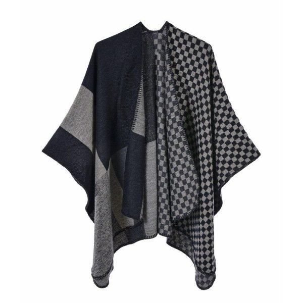 Poncho Asymétrique – Carreaux