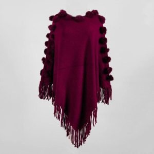 Poncho Femme Pompon - 6 coloris