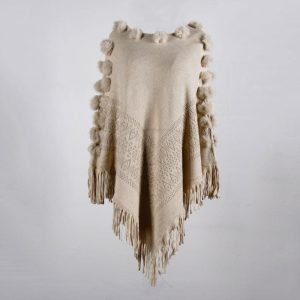 Poncho Femme Pompon - 6 coloris