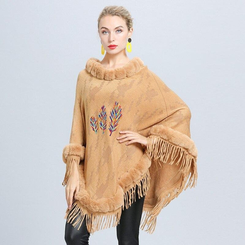 Poncho Fourrure Femme - Plume - Poncho Bohème