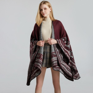 Poncho Cape Bordeaux