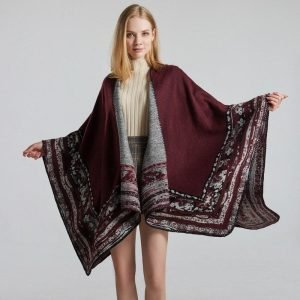 Poncho Cape Bordeaux