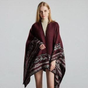 Poncho Cape Bordeaux