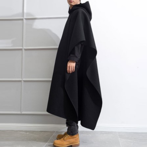 Poncho Long Noir pour Homme