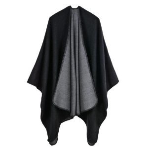 Cape Poncho Noir Femme