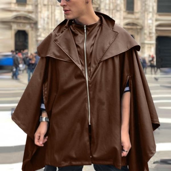 Poncho Noir Homme avec Fermeture Eclair (3 coloris)