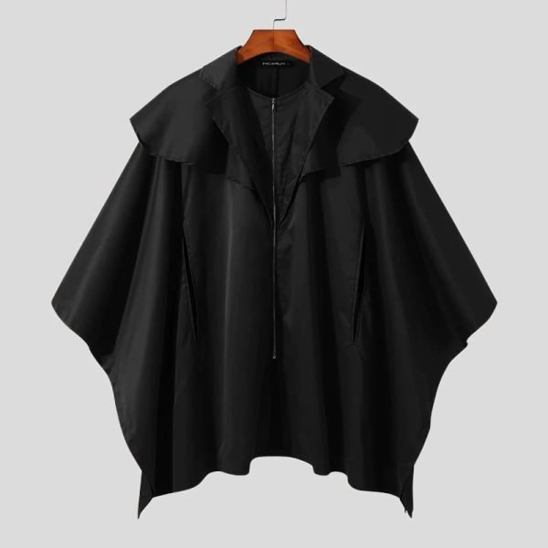 Poncho Noir Homme avec Fermeture Eclair (3 coloris)
