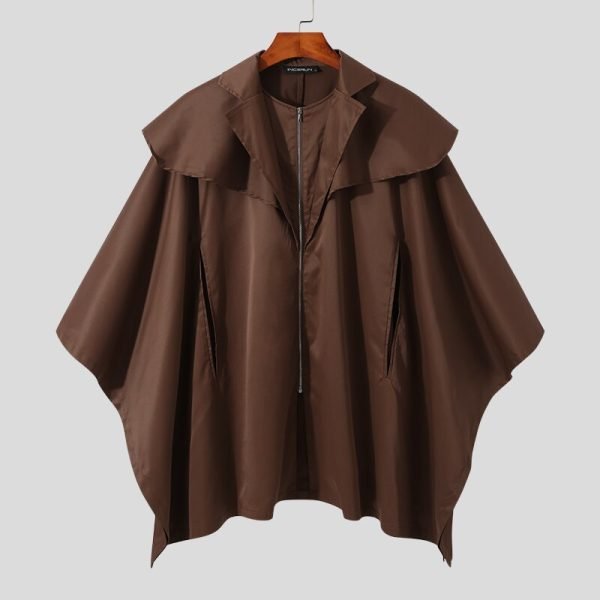 Poncho Noir Homme avec Fermeture Eclair (3 coloris)