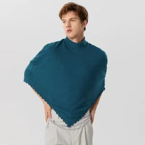 Poncho Court pour Homme - Bleu