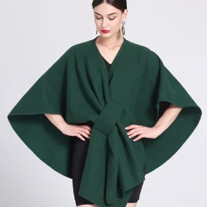 Poncho Châle Croisé - Vert