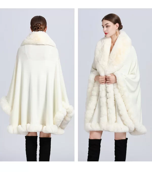 Poncho Fourrure Blanche