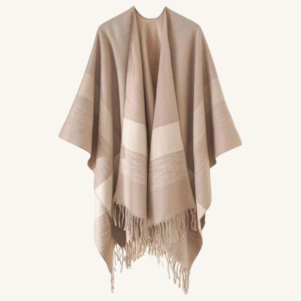 Cape Poncho Beige Chocolat