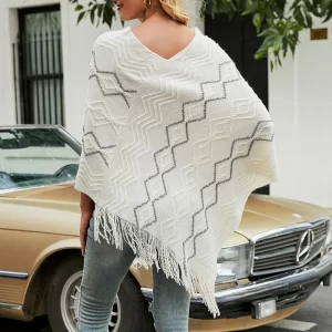 Pull Poncho Femme Sans Manche