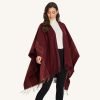 Poncho Bordeaux Femme