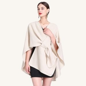 Poncho Châle Croisé - Beige