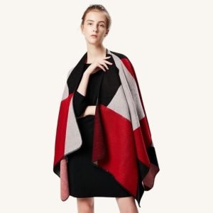 Poncho Femme Elégante Géométrie