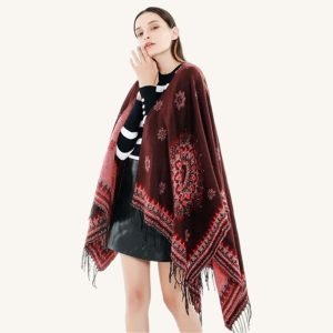 Poncho Femme Motif Ethnique