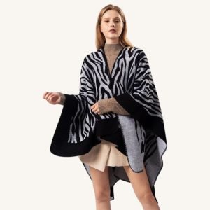 Poncho Femme Zèbre