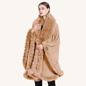 Poncho Fourrure Lapin Marron