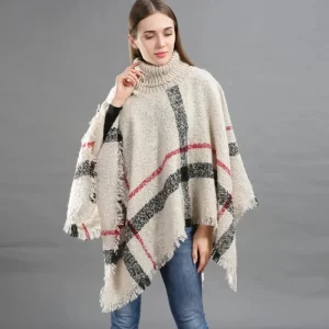 Pull Poncho Col Roulé