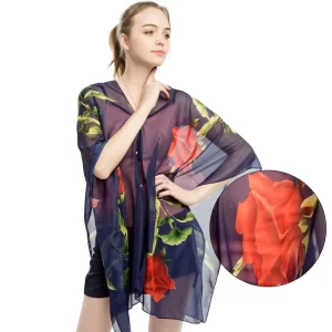 Poncho d'Été Noir pour Femme