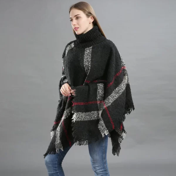 Pull Poncho Col Roulé