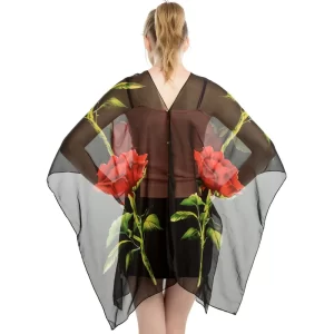 Poncho d'Été Noir pour Femme