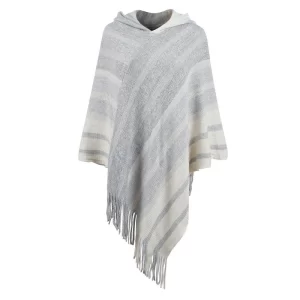 Pull Poncho Capuche Femme