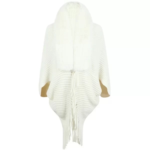 Poncho Fourrure avec Franges