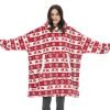 Plaid Poncho Capuche de Noël - Rouge