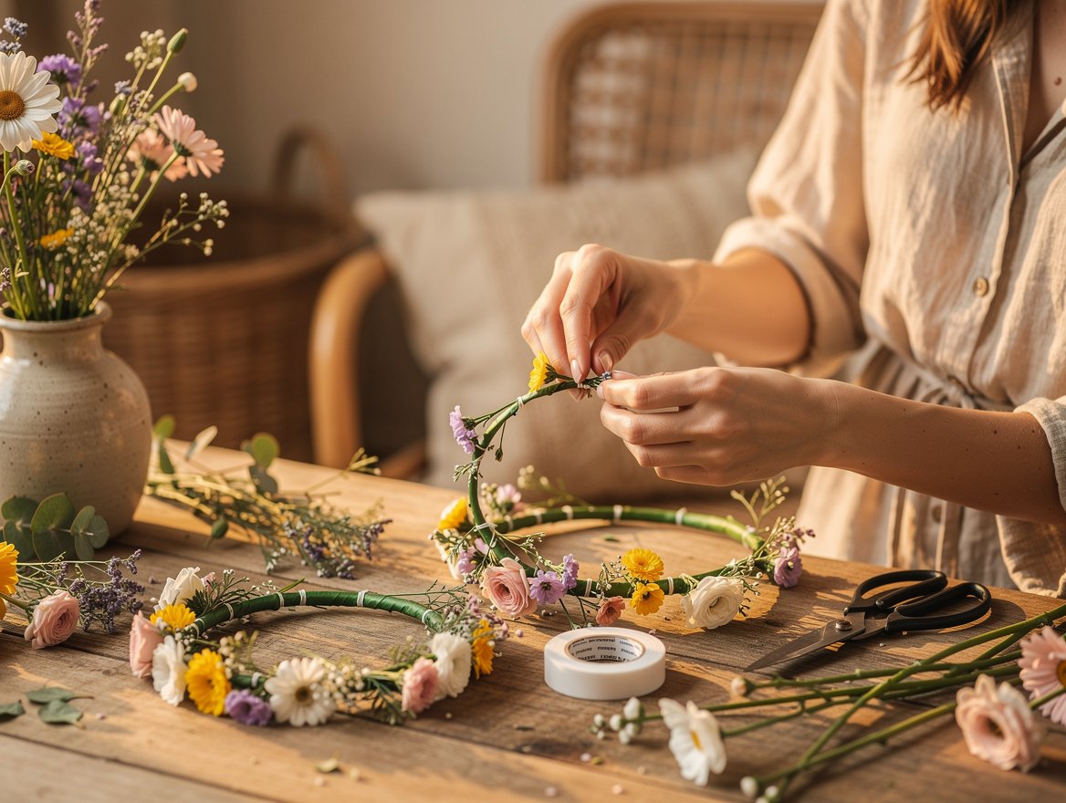 Comment faire une couronne de fleurs fraîches : la méthode pas à pas – comment faire couronne de fleurs
