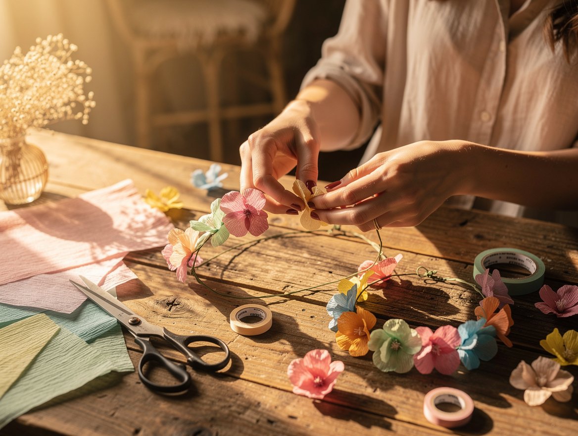Peut-on faire une couronne de fleurs en papier crépon facilement ? – comment faire couronne de fleurs