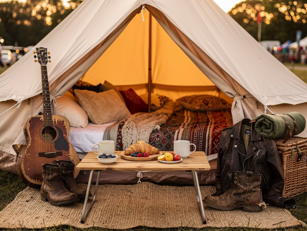Campement : tente, couchage et petit-déjeuner de rockstar – quoi emporter festival